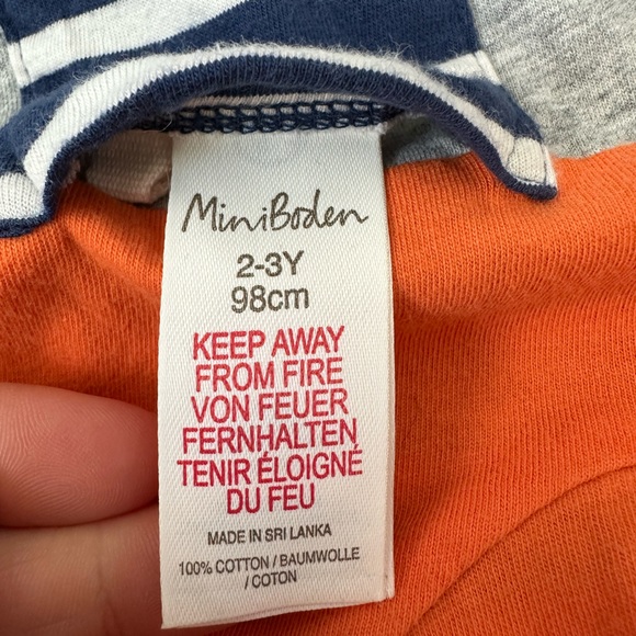 Mini Boden Colorblock/Striped Reversible Hoodie (Size 2-3) - Picture 5 of 5